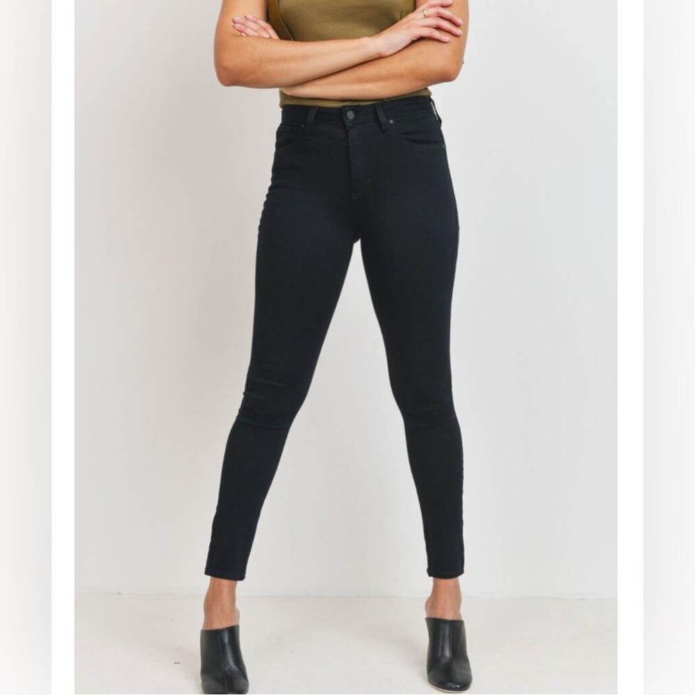 Just Black High Rise Skinny Jeans Black Size 25 Stretch Denim Ankle Skinny